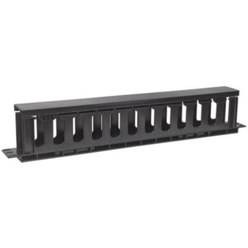 Intellinet 19 Cable Management Panel 19 Rackmount Cable Manager 1U with Cover Black - Cable Management Panel - Jet Black - 33 714679