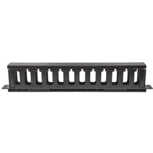 Intellinet 19 Cable Management Panel 19 Rackmount Cable Manager 1U with Cover Black - Cable Management Panel - Jet Black - 33 714679