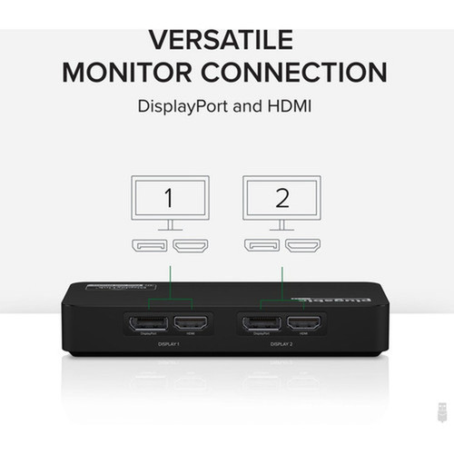 Plugable USB 30 and USB-C 4K DisplayPort and HDMI Dual Monitor Adapter - 1 Pack - 2 x DisplayPort DisplayPort 12 Digital 2 x HDMI - USBC-6950U