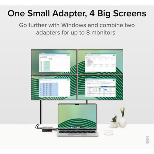 Plugable AudioVideo Adapter - 2 x HDMI Digital AudioVideo - Female - 1 x USB Type C - Male - 1920 x 1080 Supported USBC-768H4