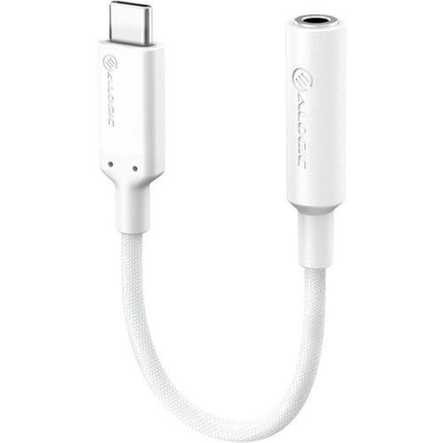 ALOGIC Elements PRO 10cm USB-C to 35mm Audio Adapter - White - 39 Mini-phoneUSB-C Audio Cable for Audio Device Phone Tablet - 1 ELPC35A-WH