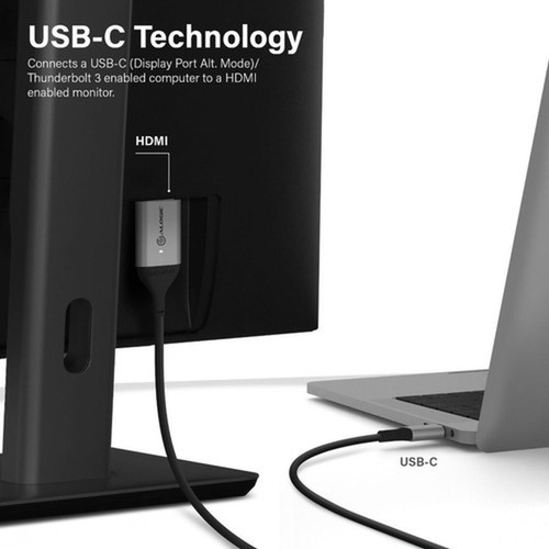 Alogic USB-C Male to HDMI Male Cable - Ultra Series - 4K 60Hz - Space Grey - 1m - 33 ft HDMIUSB AV Cable for Monitor TV MAC ULCHD01-SGR