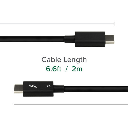 Plugable Thunderbolt 3 Cable 20Gbps Supports 100W 20V 5A Charging 66ft2m - 66 ft Thunderbolt 3 Data Transfer Cable for Tablet TBT3-20G2M