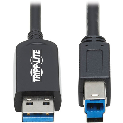 Tripp Lite by Eaton U328F-15M USB 32 Gen 1 Fiber Active Optical Cable MM Black 15 m 49 ft - 492 ft Fiber Optic Data Transfer U328F-15M