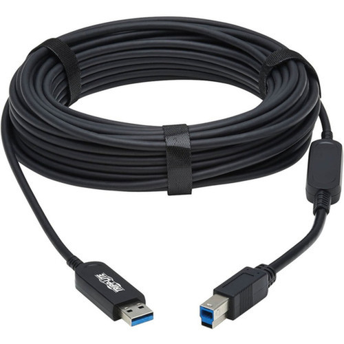 Tripp Lite by Eaton U328F-15M USB 32 Gen 1 Fiber Active Optical Cable MM Black 15 m 49 ft - 492 ft Fiber Optic Data Transfer U328F-15M