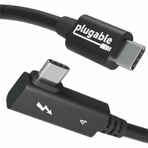 Plugable Thunderbolt 4 Cable Right Angle 40Gbps with 240W EPR Charging 8K Display Intel Certified - 26 Feet 80CM Compatible with TBT4-240W-80CMR
