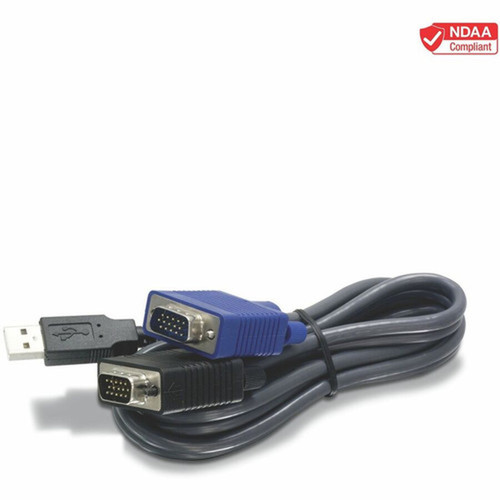 TRENDnet 2-in-1 USB VGA KVM Cable 183m 6 Feet VGA-SVGA HDB 15-Pin Male to Male USB 11 Type A Connect Computers with VGA And  TK-CU06