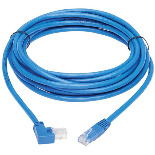 Tripp Lite by Eaton N204-015-BL-RA Right-Angle Cat6 Ethernet Cable - 15 ft MM Blue - 15 ft Category 6 Network Cable for Network - N204-015-BL-RA