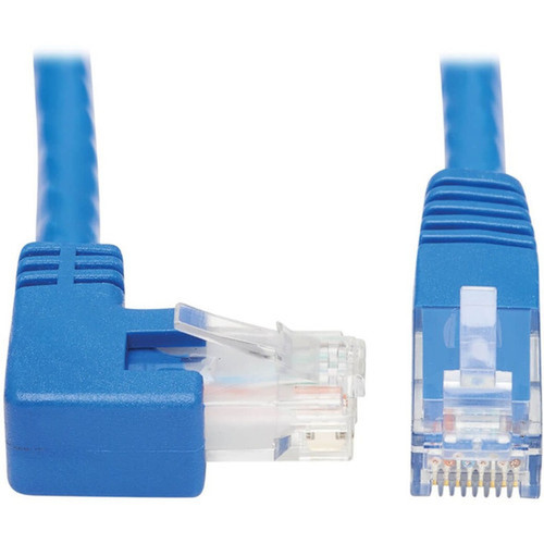Tripp Lite by Eaton N204-015-BL-RA Right-Angle Cat6 Ethernet Cable - 15 ft MM Blue - 15 ft Category 6 Network Cable for Network - N204-015-BL-RA