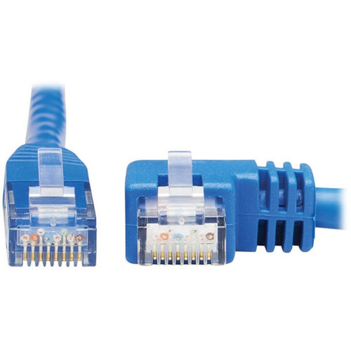 Tripp Lite by Eaton N204-015-BL-RA Right-Angle Cat6 Ethernet Cable - 15 ft MM Blue - 15 ft Category 6 Network Cable for Network - N204-015-BL-RA