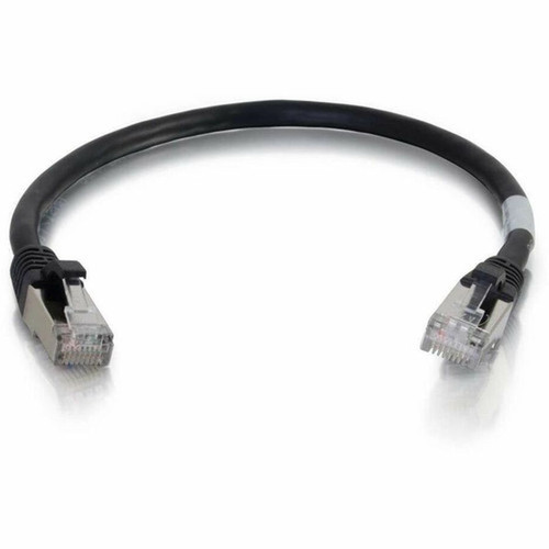 C2G 1ft 03m Cat6 Snagless Shielded STP Ethernet Network Patch Cable - Black - 1 ft Category 6 Network Cable for Network Device - 00808