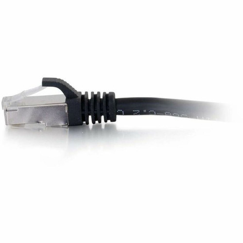 C2G 1ft 03m Cat6 Snagless Shielded STP Ethernet Network Patch Cable - Black - 1 ft Category 6 Network Cable for Network Device - 00808