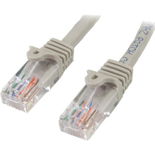StarTechcom 5m Cat5e Patch Cable with Snagless RJ45 Connectors - Grey - 5 m Patch Cord - 164 ft Category 5e Network Cable for Hub - 45PAT5MGR