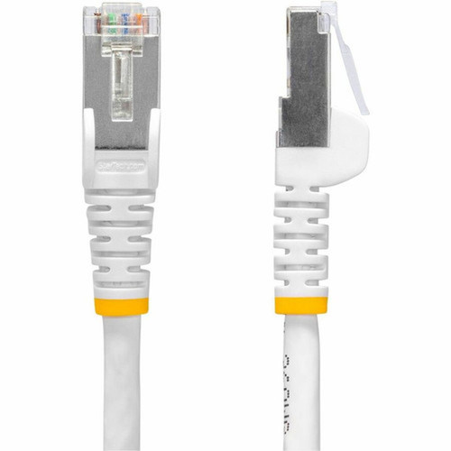 StarTechcom 50ft White CAT8 Ethernet Cable Snagless RJ45 25G40G 2000MHz 100W PoE SFTP 26AWG Pure Bare Copper LSZH Network - NLWH-50F-CAT8-PATCH