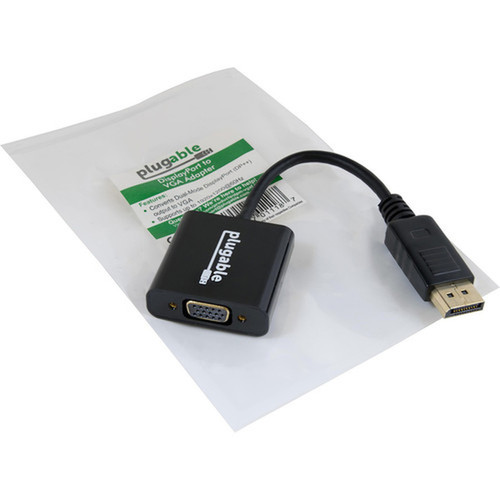 Plugable Displayport TO VGA Adapter Passive - DisplayPortSVGA Video Cable for Monitor TV Notebook Projector Desktop Computer - DPM-VGAF