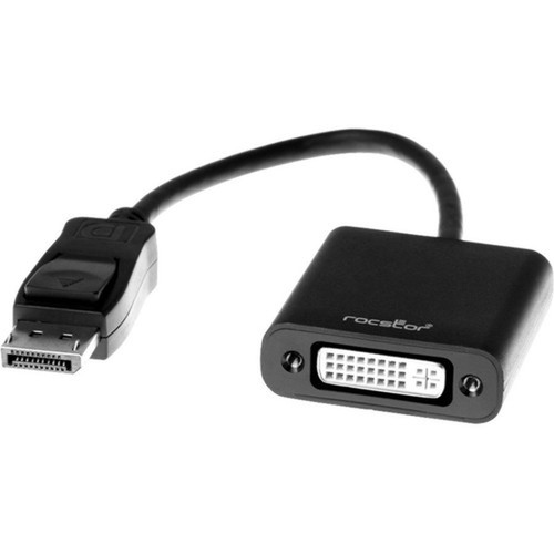 Rocstor DisplayPort to DVI Adapter - 79 DisplayPortDVI Video Cable for AudioVideo Device - First End 1 x 20-pin DisplayPort 11a Y00DVI-BK