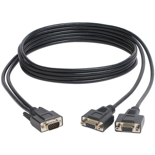 Tripp Lite 6ft VGA Monitor Y Splitter Cable High Resolution HD15 M2xF 6 - 6 ft VGA Video Cable for PC Monitor - First End 1 x - - P516-006-HR