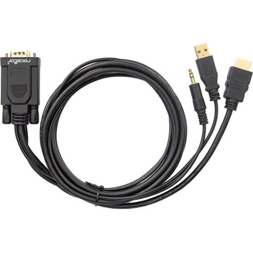 Rocstor Premium 6 ft 18 m VGA to HDMI Adapter-USB-Powered-Audio Jack for Sound-1080p - 6 ft HDMIMini-phoneUSBVGA Video Cable - Y10C264-B1