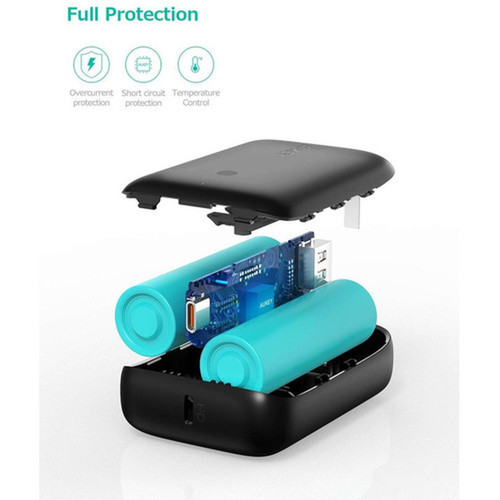 AUKEY Basix Mini 10000mAh PD Power Bank - For iPhone Gaming Console iPad Air Smartphone - 10000 mAh - 2 A - 9 V DC Output - 5 V DC PB-N83