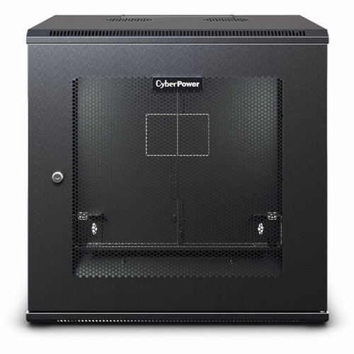 CyberPower CR12U61003 Wall Mount Enclosure - For Switch Patch Panel - 12U Rack Height - Wall Mountable - Black - Metal - 60 kg Weight CR12U61003