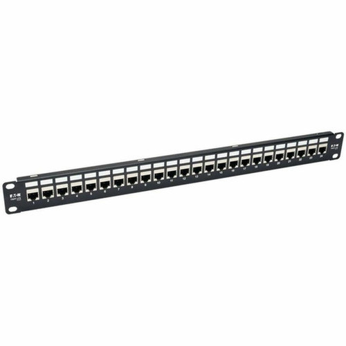 Tripp Lite 24-Port Cat6a Patch Panel Shielded Feedthrough Rackmount RJ45 1U - 24 Ports - 24 x RJ-45 - 1U High - 19 Wide - - TAA N254-024-SH-6A