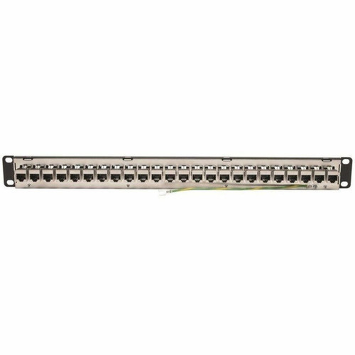 Tripp Lite 24-Port Cat6a Patch Panel Shielded Feedthrough Rackmount RJ45 1U - 24 Ports - 24 x RJ-45 - 1U High - 19 Wide - - TAA N254-024-SH-6A