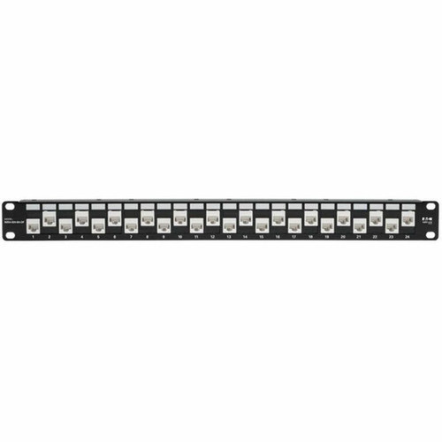 Tripp Lite by Eaton N254-024-6A-OF Network Patch Panel - 24 Ports - 24 x RJ-45 - 1U High - 19 Wide - Rack-mountable - TAA Compliant N254-024-6A-OF