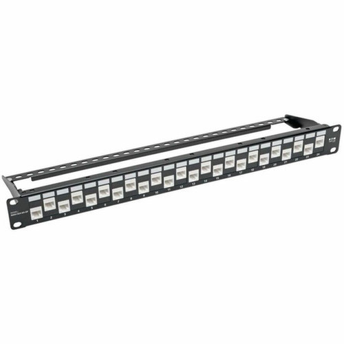 Tripp Lite by Eaton N254-024-6A-OF Network Patch Panel - 24 Ports - 24 x RJ-45 - 1U High - 19 Wide - Rack-mountable - TAA Compliant N254-024-6A-OF