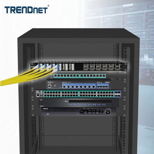TRENDnet 24-Port Blank Angled Keystone Shielded 1U Patch Panel - 24 Ports - 1U High - Black - Rack-mountable TC-KP24SA