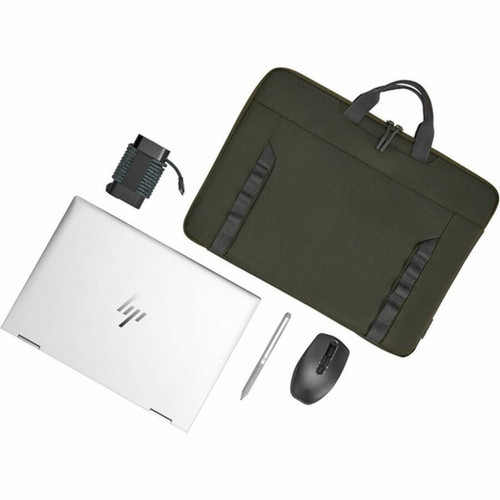 HP Carrying Case Sleeve for 156 Notebook - Gray Green - Water Resistant - Plastic Polyethylene Foam Body - Handle Shoulder - 6 9J498AA