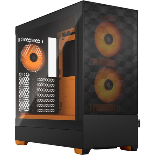 Fractal Design Pop Air RGB Computer Case - Tower - Orange Black - Steel Tempered Glass - 9 x Bay - 3 x 472 120 mm x Fans - 0 - FD-C-POR1A-05