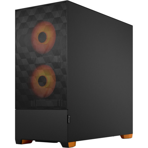 Fractal Design Pop Air RGB Computer Case - Tower - Orange Black - Steel Tempered Glass - 9 x Bay - 3 x 472 120 mm x Fans - 0 - FD-C-POR1A-05