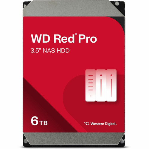 Western Digital Red Pro WD6005FFBX 6 TB Hard Drive - 35 Internal - SATA SATA600 - Conventional Magnetic Recording CMR Method - WD6005FFBX