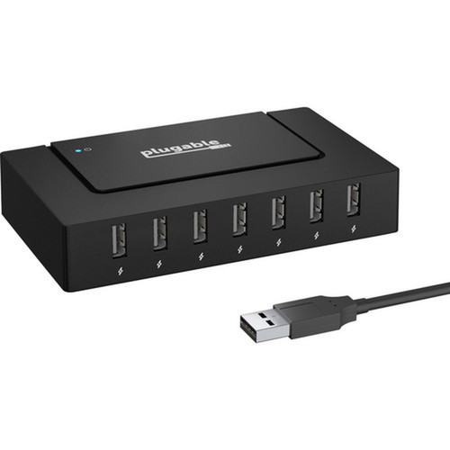 Plugable USB 20 7-Port High Speed Charging Hub with 60W Power Adapter - USB 20 Type A - External - 7 USB Ports - 7 USB 20 - PC USB2-HUB7BC