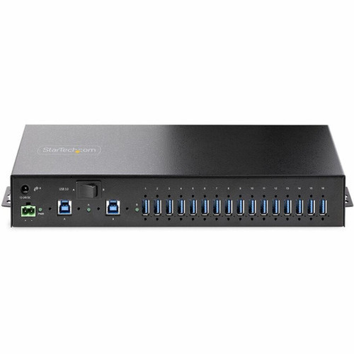 StarTechcom 16-Port Industrial USB 5Gbps Hub with Power Adapter Mountable Terminal Block Power USB Charging Dual-Host HubSwitch S5G16AINDS-USB-A-HUB
