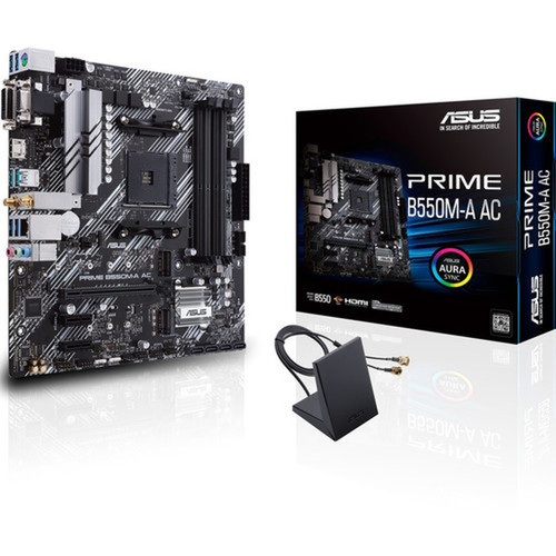 Asus Prime B550M-A AC Desktop Motherboard - AMD B550 Chipset - Socket AM4 - Micro ATX - Ryzen 3 Ryzen 5 Ryzen 7 Ryzen 9 Ryzen 5 7 PRIME B550M-A AC