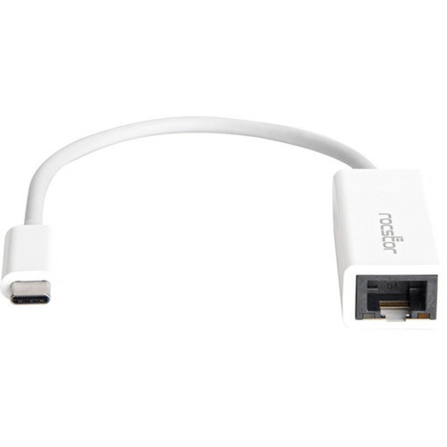 Rocstor USB-C to Gigabit Ethernet Network Adapter Mac  PC Compatible - White - USB 31 Type C - 1 Ports - 1 - Twisted Pair - - Y10A173-W1