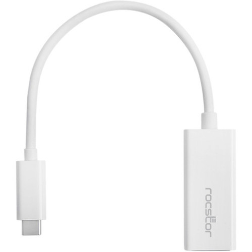 Rocstor USB-C to Gigabit Ethernet Network Adapter Mac  PC Compatible - White - USB 31 Type C - 1 Ports - 1 - Twisted Pair - - Y10A173-W1