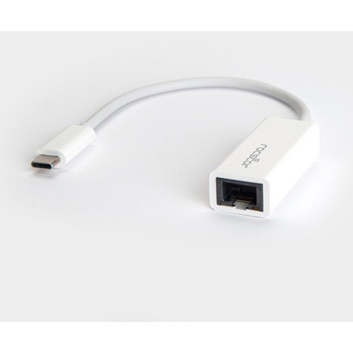 Rocstor USB-C to Gigabit Ethernet Network Adapter Mac  PC Compatible - White - USB 31 Type C - 1 Ports - 1 - Twisted Pair - - Y10A173-W1