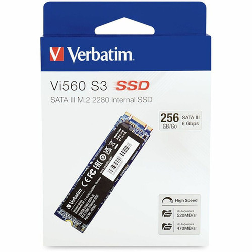 Verbatim Vi560 256 GB Solid State Drive - M2 2280 Internal - SATA SATA600 - 110 TB TBW - 560 MBs Maximum Read Transfer Rate - 2 49362