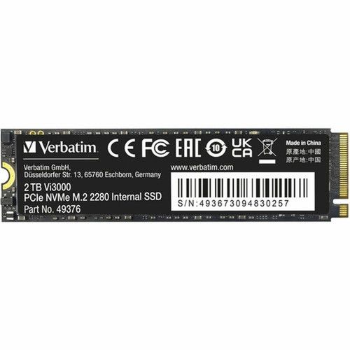Verbatim Vi3000 2 TB Solid State Drive - M2 2280 Internal - PCI Express NVMe PCI Express NVMe 30 x4 - Motherboard Notebook PC - 49376