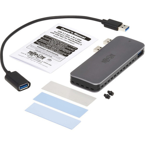 Tripp Lite by Eaton U357-1M2-NVMEG2 Drive Enclosure - USB 32 Gen 2 Type A Host Interface - UASP Support External - Dark Gray - Hot U357-1M2-NVMEG2