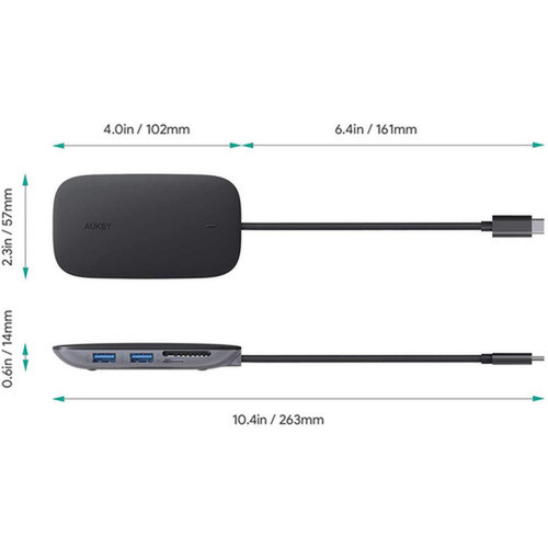 AUKEY CB-C68 Docking Station - for TVMonitorProjectorNotebookSmartphone - 100 W - USB Type C - 3 x USB 30 - USB Type-C - HDMI - CB-C68