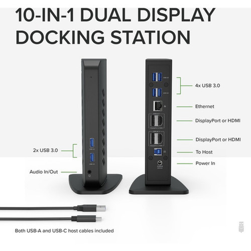 Plugable USB 30 and USB-C Dual 4K Display Docking Station with DisplayPort and HDMI for Windows and Mac - Dual 4K DisplayPort  6 UD-6950Z