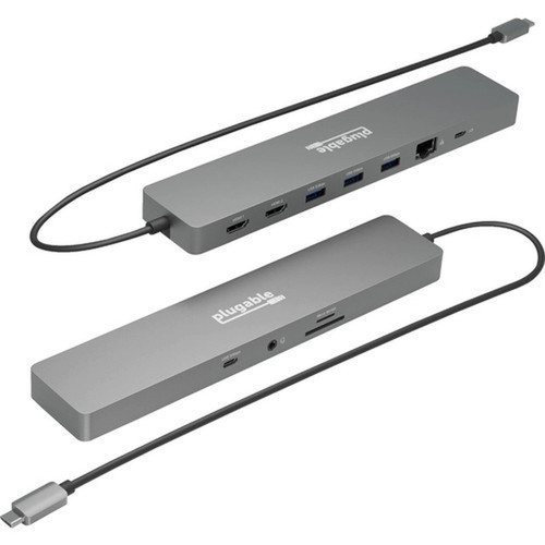 Plugable USB-C 11-IN-1 Hub With Ethernet - for Desktop PCNotebookMonitor - Memory Card Reader - SD microSD - 100 W - USB 30 Type C USBC-11IN1E