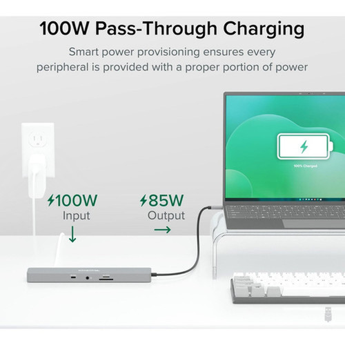 Plugable USB-C 11-IN-1 Hub With Ethernet - for Desktop PCNotebookMonitor - Memory Card Reader - SD microSD - 100 W - USB 30 Type C USBC-11IN1E