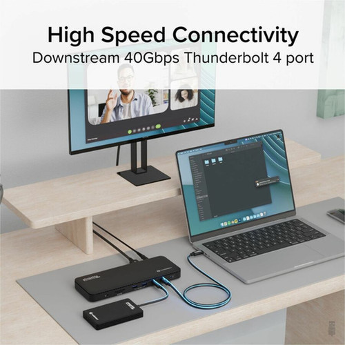 Plugable Thunderbolt 4 Dock with 100W Charging Thunderbolt Certified - Laptop Docking Station Dual Monitor Single 8K or Dual 4K HDMI TBT4-UD5