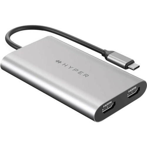 Hyper Dual 4K HDMI Adapter for M1M2 MacBook - for NotebookDesktop PC - 100 W - USB Type C - 2 Displays Supported - 4K - 3840 x 2160 HDM1