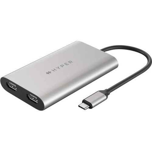 Hyper Dual 4K HDMI Adapter for M1M2 MacBook - for NotebookDesktop PC - 100 W - USB Type C - 2 Displays Supported - 4K - 3840 x 2160 HDM1
