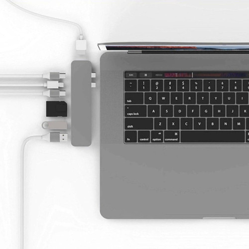 Hyper PRO 8-in-2 USB-C Hub - for NotebookDesktop PC - Memory Card Reader - microSD SD - 100 W - USB Type C - 4K 5K - 3840 x 2160 x GN28D-GRAY